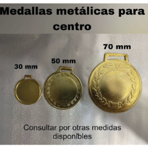 Medallas metálicas para centro<br><small><small><i>(Grande: 70 cm | Mediana: 50 cm | Chica: 30 cm)</i></small></small>
