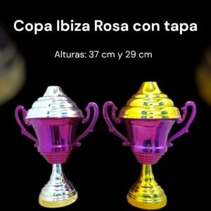 <small><strong>NUEVO</strong></small><br>Copa Ibiza Rosa con Tapa<small><small><i>(Altura: 37cm y 29cm)</i></small></small>