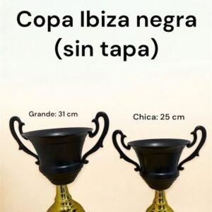 <small><strong>NUEVO</strong></small><br>Copa Ibiza Negra (sin tapa)<small><small><i>(Grande: 31cm | Chica: 25cm)</i></small></small>