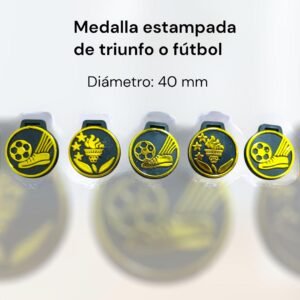 Medalla plástica estampada de triunfo o fútbol<br><small><small><i>(Medida: 40mm)</i></small></small>